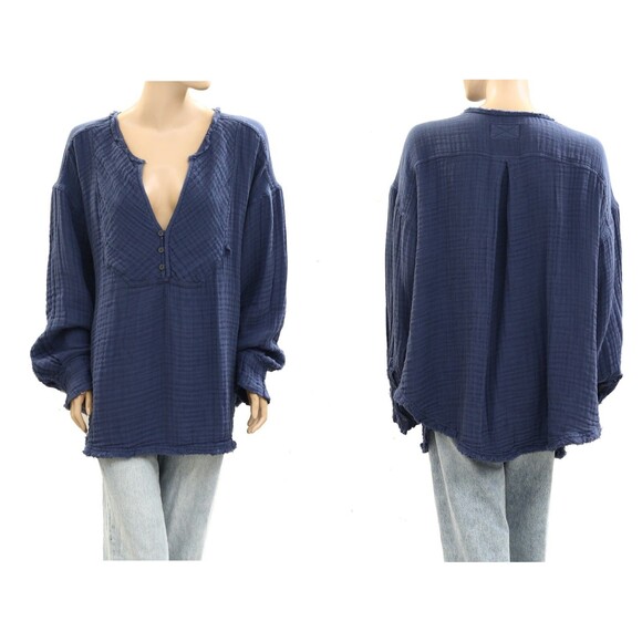 Free People We The Free Easy Sunday Pullover Shirt Tunic Top Oversized XS 278327 - Picture 8 of 8